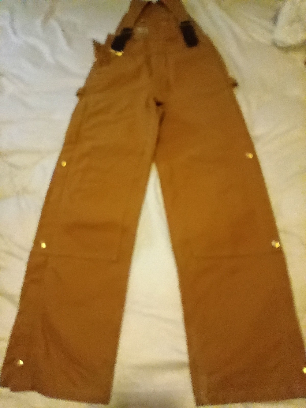Carhartt R37 BRN Loose Fit Unlined Duck Canvas Bib Overalls Brown 30x32 OR0037-M